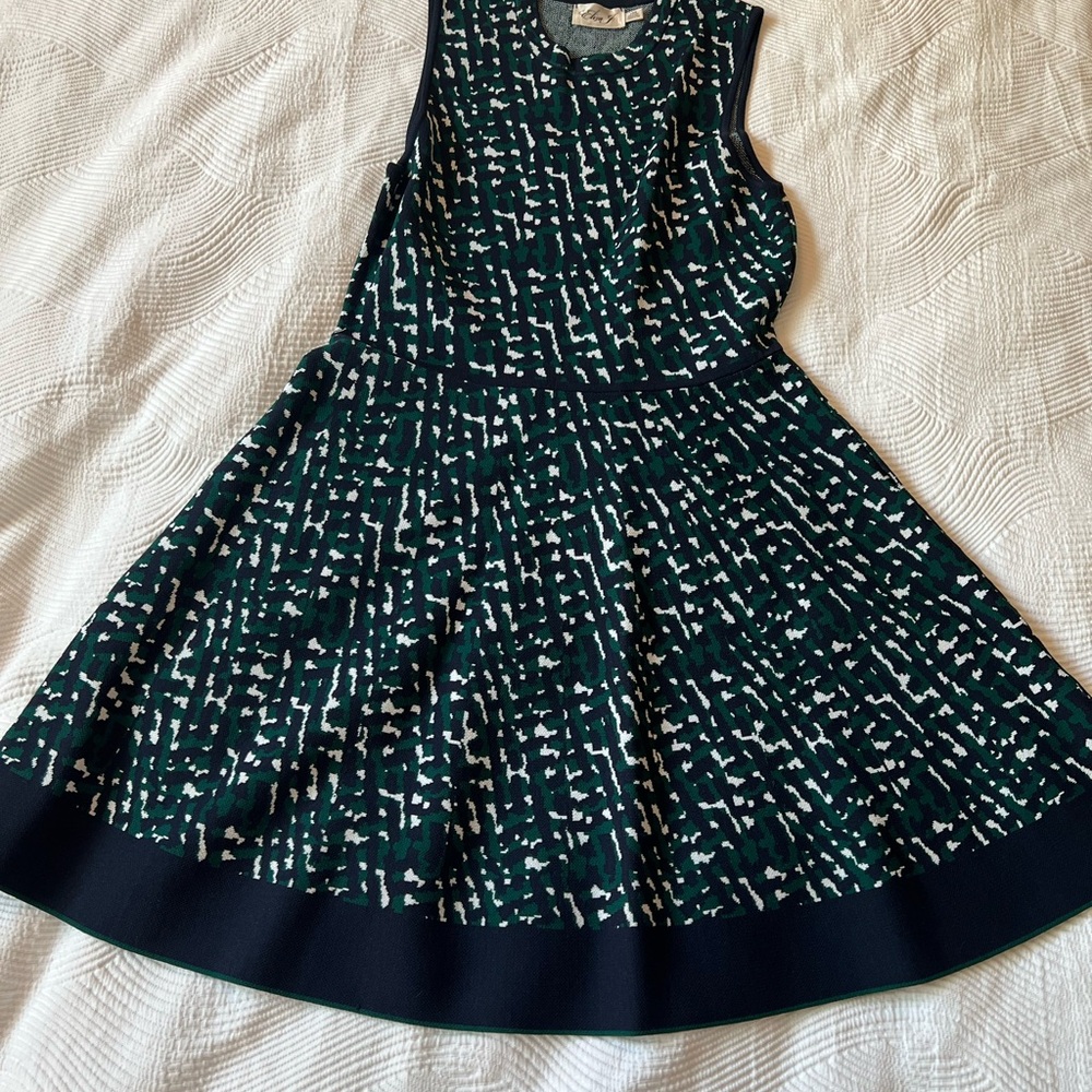 Eliza J Green, Navy and White Knit Dress